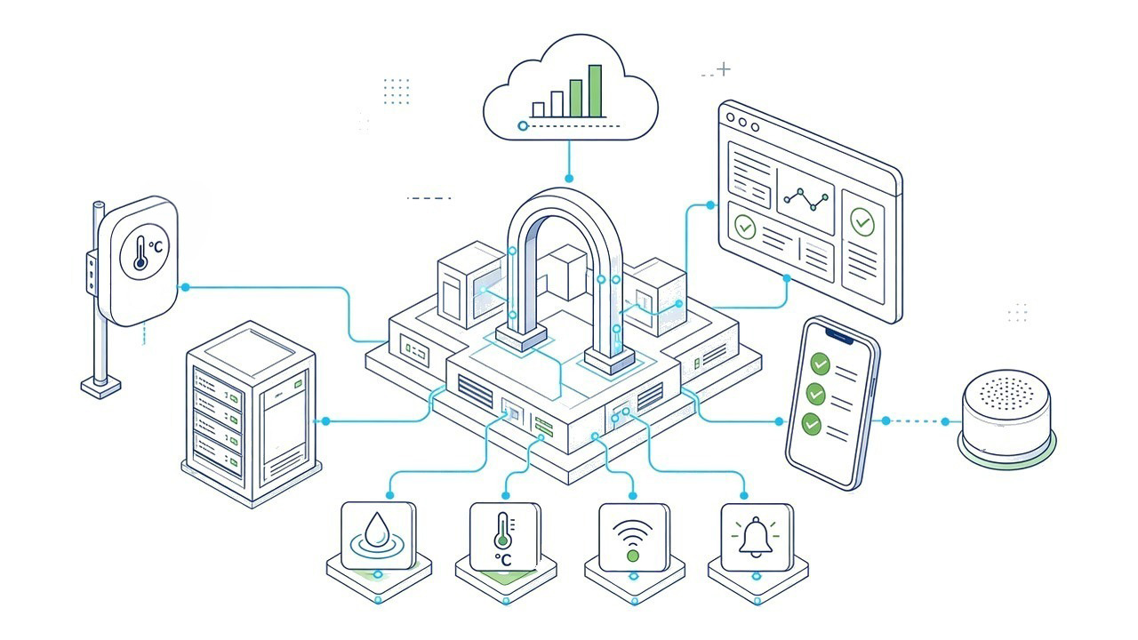 WSmart custom integration flow connecting IoT devices, web software and mobile apps